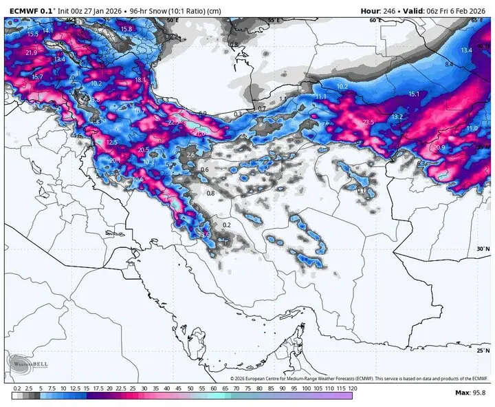 تداوم سامانه بارشی سنگین در بیشتر نقاط کشور تا چهارشنبه/ نقشه هواشناسی