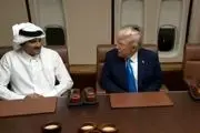 دیدار ترامپ و‌ امیر قطر در هواپیمای اختصاصی رئیس جمهور آمریکا + عکس  