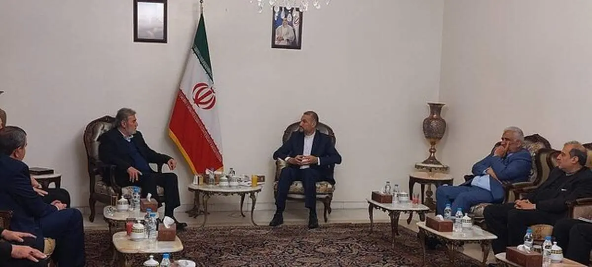 دیدار وزیر امور خارجه با دبیرکل جنبش جهاد اسلامی فلسطین