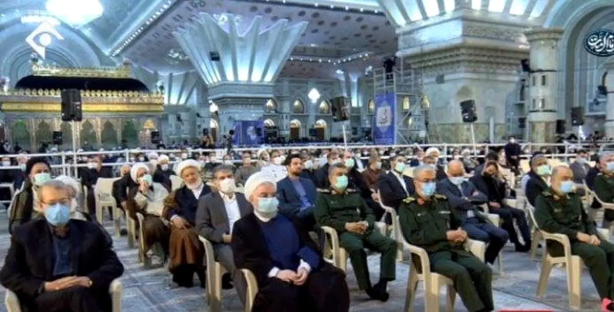 حضور حسن روحانی و علی لاریجانی در مراسم ارتحال 