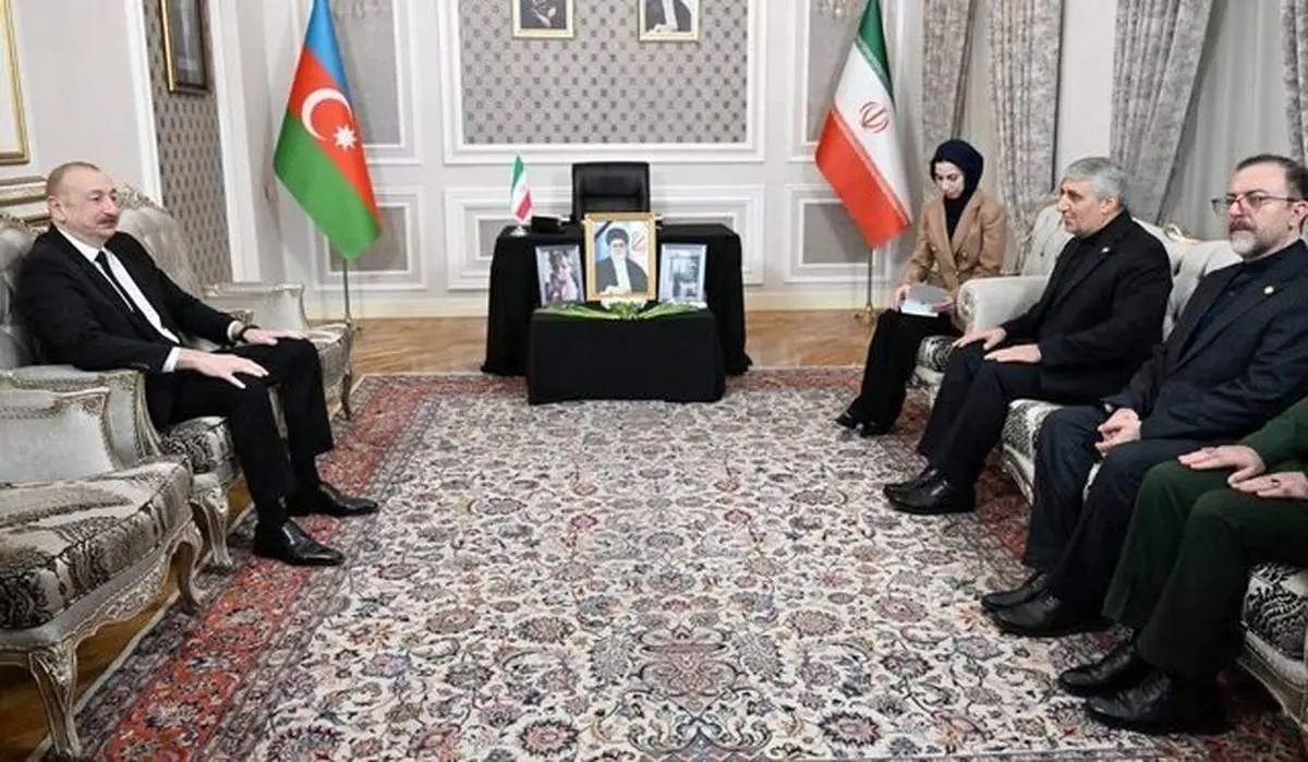 حضور الهام علی اف در سفارت ایران در باکو