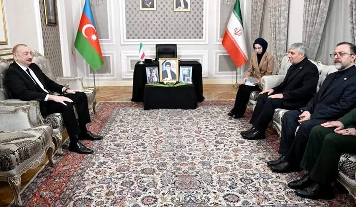 حضور الهام علی اف در سفارت ایران در باکو