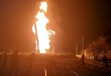 وقوع انفجار در پمپ‌بنزین جهرم