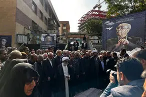 حضور مسعود پزشکیان در مراسم تشییع خیر مدرسه ساز 