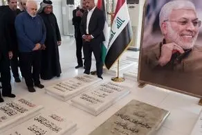 حضور ظریف در قبرستان وادی‌السلام نجف اشرف
