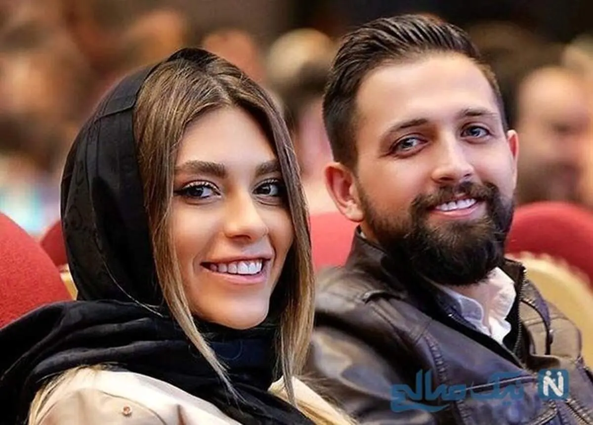 بازیگر جوان جنجالی و همسرش در محل رای گیری + ببینید
