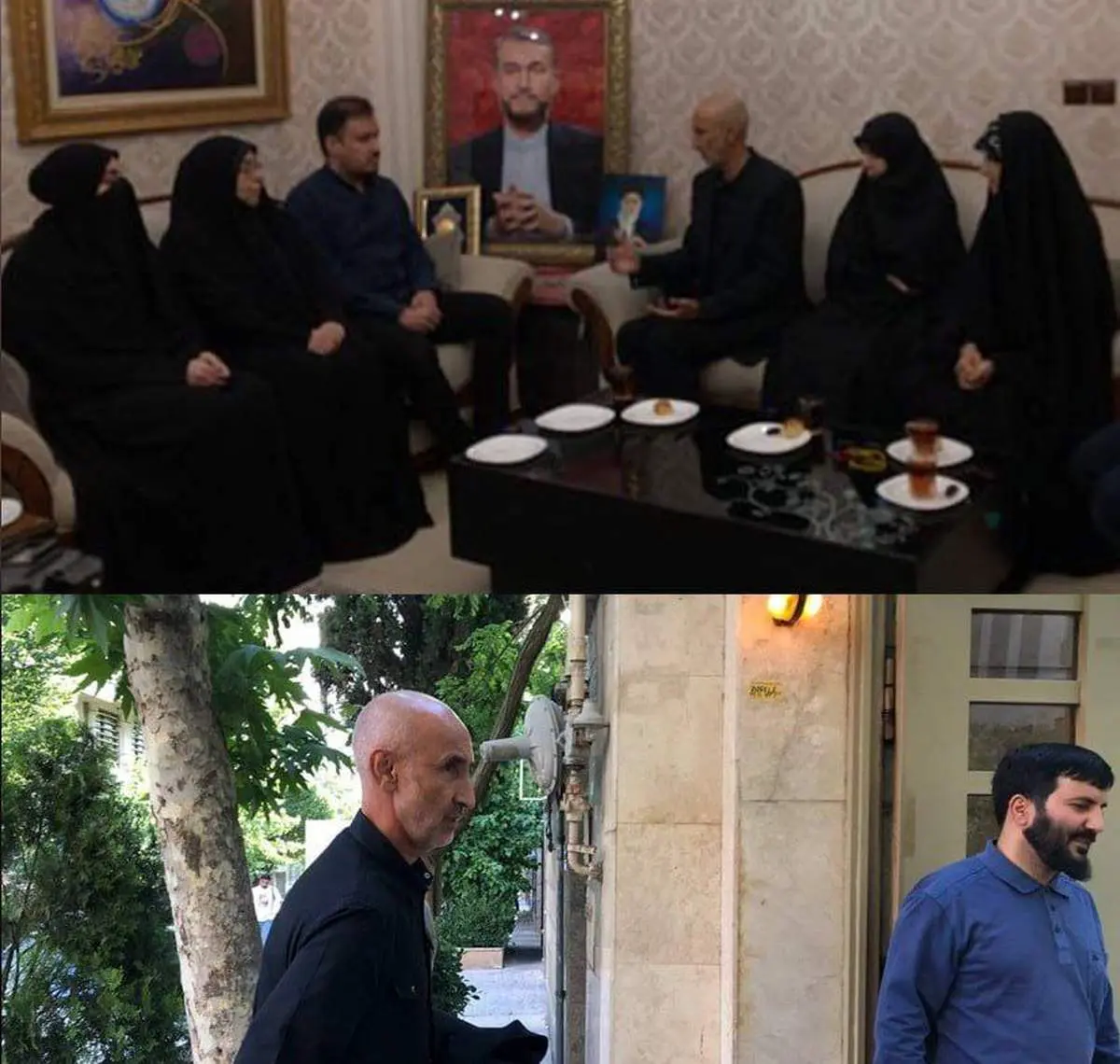 دیدار حمید نوری با خانواده شهید امیرعبداللهیان