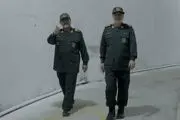 سردار سلامی و سردار حاجی زاده در یک پایگاه زیرزمینی 
