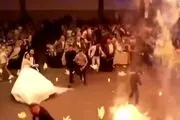ویدئویی وحشتناک از آغاز آتش‌سوزی عروسی مرگبار عراق