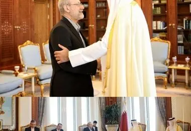  علی لاریجانی با امیر قطر دیدار کرد