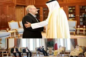 علی لاریجانی با امیر قطر دیدار کرد
