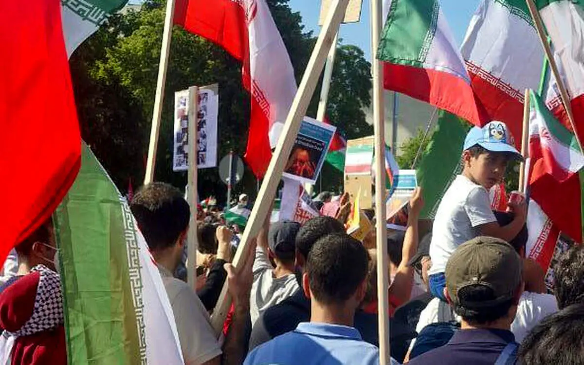 تظاهرات در برلین در حمایت از ایران