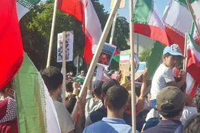 تظاهرات در برلین در حمایت از ایران