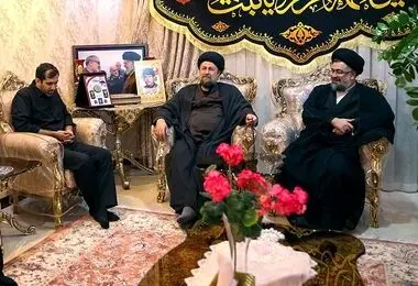 حضور سیدحسن خمینی در منزل سردار سپهبد شهید
