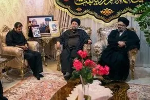 حضور سیدحسن خمینی در منزل سردار سپهبد شهید