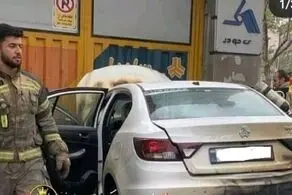 خودرو شاهین سایپا پرواز نکرده، آتش گرفت + فیلم