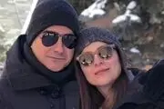 استایل ست سحر دولتشاهی و همایون شجریان در روز برفی/ تصاویر