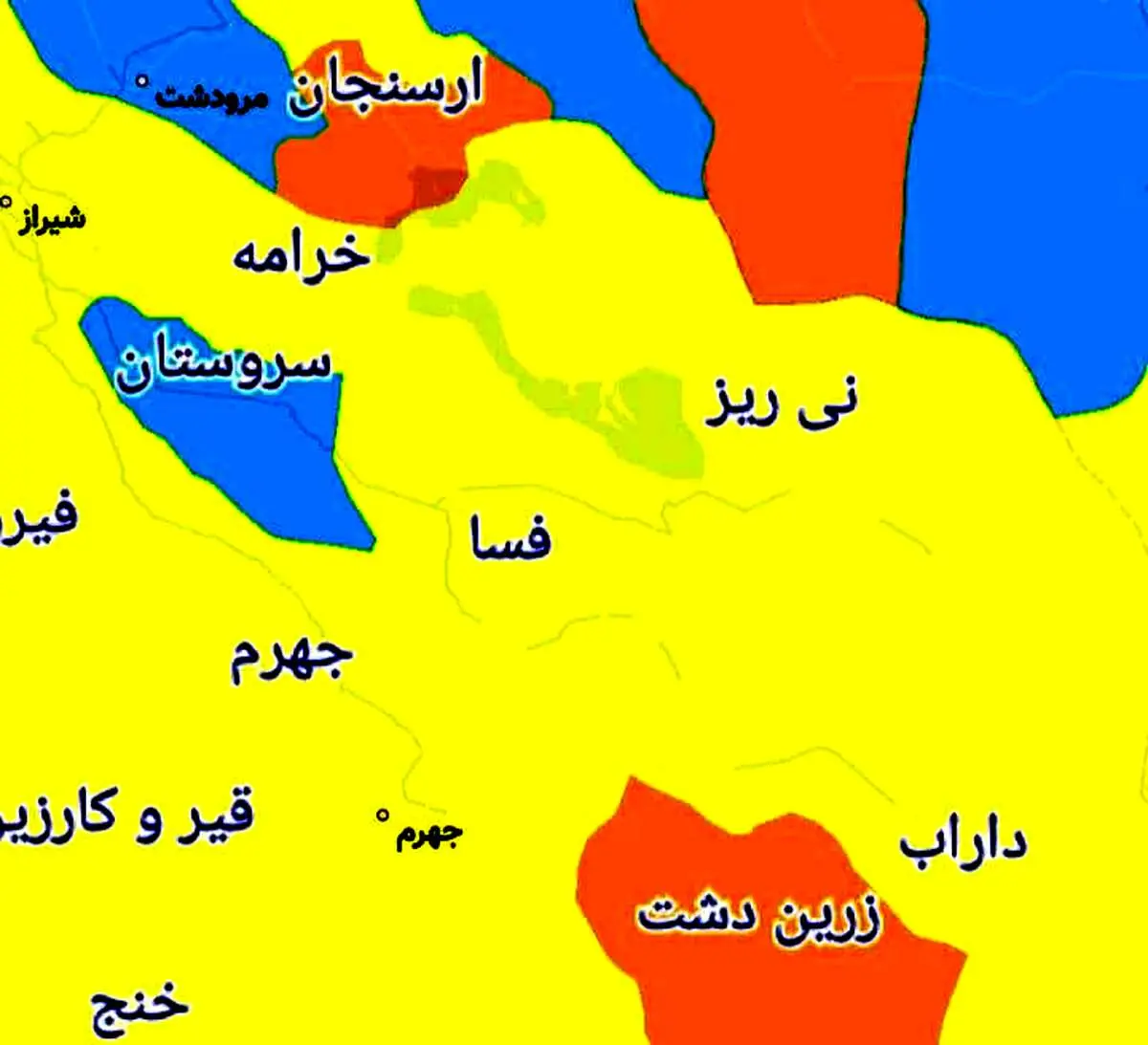 اسامی شهر‌های ممنوعه استان فارس برای سفر نوروزی 1400