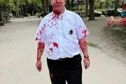 پاشیدن رنگ قرمز بر روی یک اسرائیلی در آلمان
