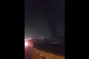  ویدئویی از اصابت ۲ پرتابه به محوطهٔ فرودگاه مهرآباد
