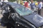 نیسان پراید را واژگون کرد+ عکس