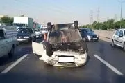 واژگونی سواری لیفان در بزرگراه آزادگان  