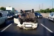 واژگونی سواری لیفان در بزرگراه آزادگان  