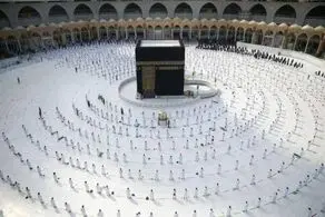 عکسی زیبا از آغاز مراسم حج با رعایت فاصله اجتماعی