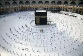 عکسی زیبا از آغاز مراسم حج با رعایت فاصله اجتماعی
