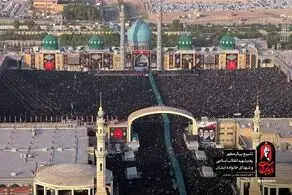 اقامه نماز بر پیکرهای مطهر رهبر شهید و خانواده ایشان به امامت آیت‌الله جوادی آملی