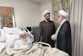 عیادت حجت‌الاسلام محسنی اژه‌ای از آیت‌الله نوری همدانی