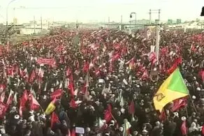  پیکر رهبر شهید وارد مسیر تشییع در بلوار پیامبر اعظم قم شد
