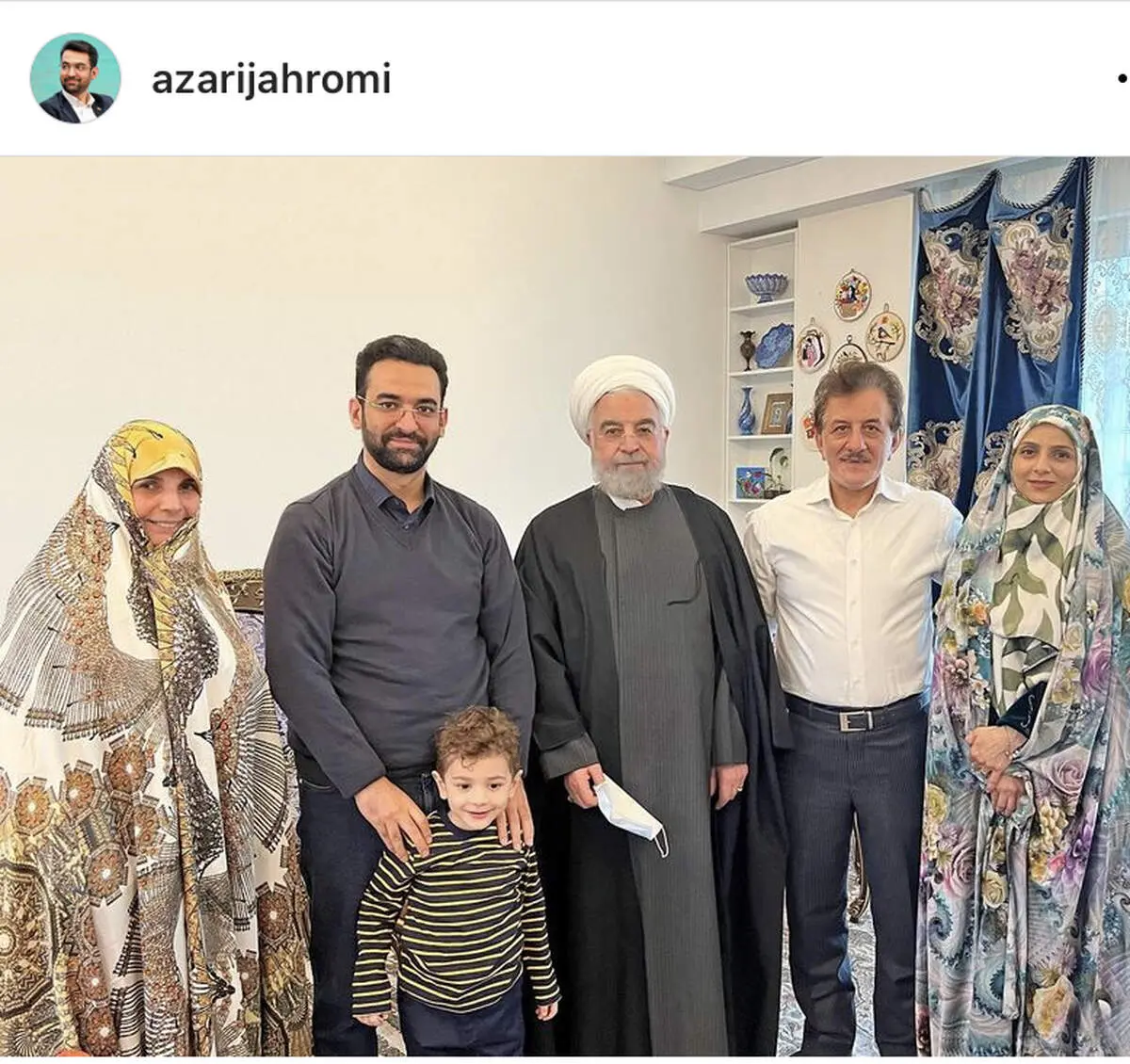 روحانی به منزل آذری جهرمی رفت/ ببینید 