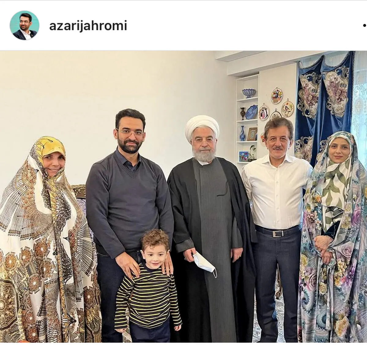 روحانی به منزل آذری جهرمی رفت/ ببینید 