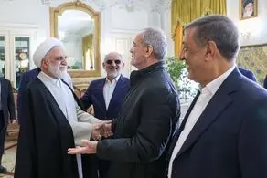 دیدار عیدانه مسعود پزشکیان و محسنی اژه‌ای