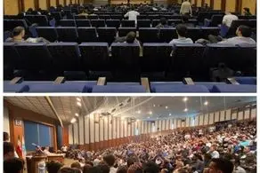 مقایسه استقبال دانشجویان از میتینگ دو کاندیدا + ببینید 