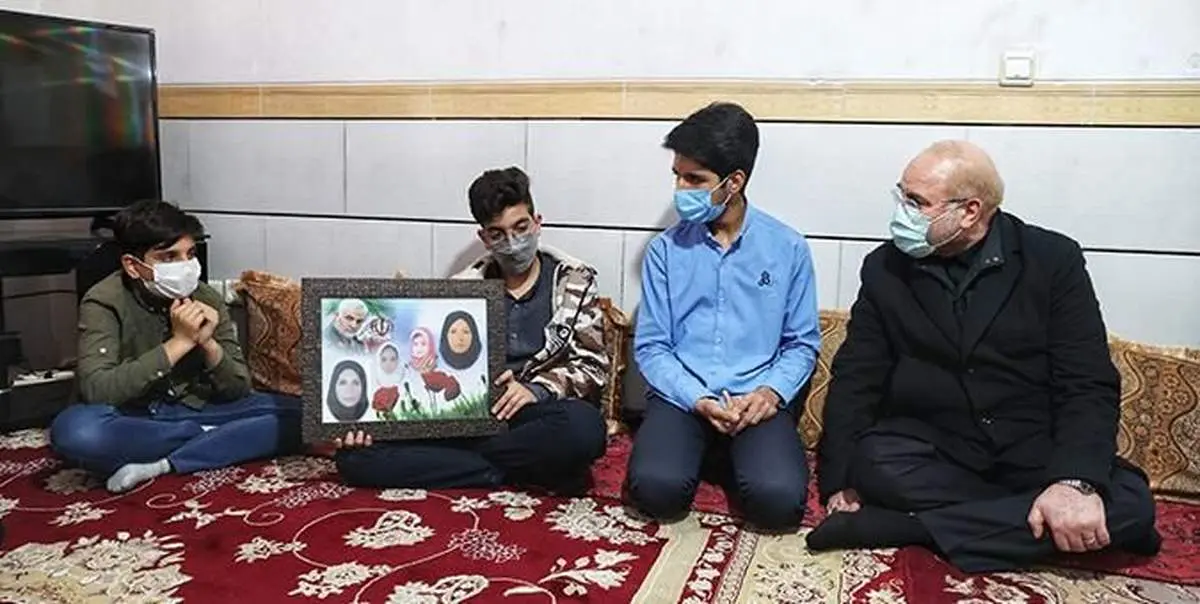 قالیباف از فرزندان شهدای حادثه روز تشییع پیکر شهید سلیمانی دلجویی کرد