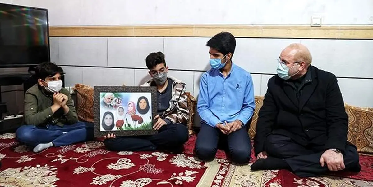 قالیباف از فرزندان شهدای حادثه روز تشییع پیکر شهید سلیمانی دلجویی کرد 