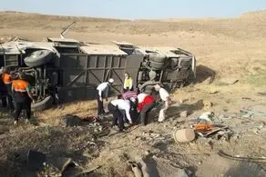 خبر فوری، واژگونی اتوبوس مسافران عراقی در ایران/ علت واژگونی اتوبوس زائران عراقی اعلام شد!