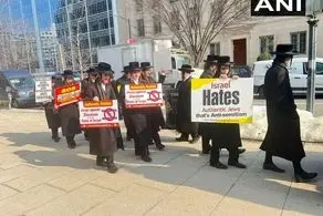 تظاهرات ضد نتانیاهو در برابر کاخ سفید + عکس 