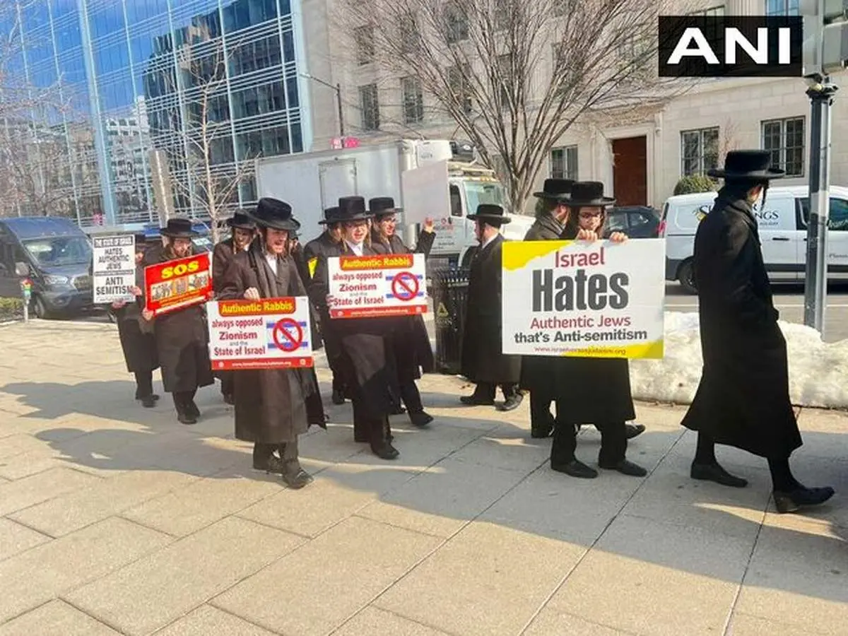 تظاهرات ضد نتانیاهو در برابر کاخ سفید + عکس