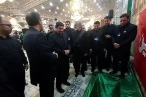 حضور مخبر در مراسم خاکسپاری شهید امیرعبداللهیان در شهر ری