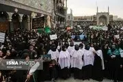 زنان قمی کفن پوش به خیابان آمدند + عکس