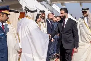 تصاویر استقبال الجولانی از امیر قطر در فرودگاه + ببینید 