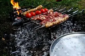 عکس/ خلاقیت خنده دار پدر ایرانی در سیخ زدن کباب کولاک کرد!