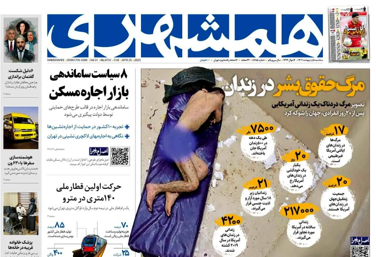 تیتر عجیب روزنامه شهرداری درباره یک مُرده آمریکایی+عکس