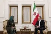 دیدار آمنه بلوچ با وزیر امور خارجه ایران 