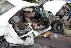تصادف فجیع پژو با اتوبوس در بزرگراه لشکری