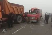 واژگونی فجیع مینی بوس دانش‌آموزان با 2 کشته و 16 مصدوم