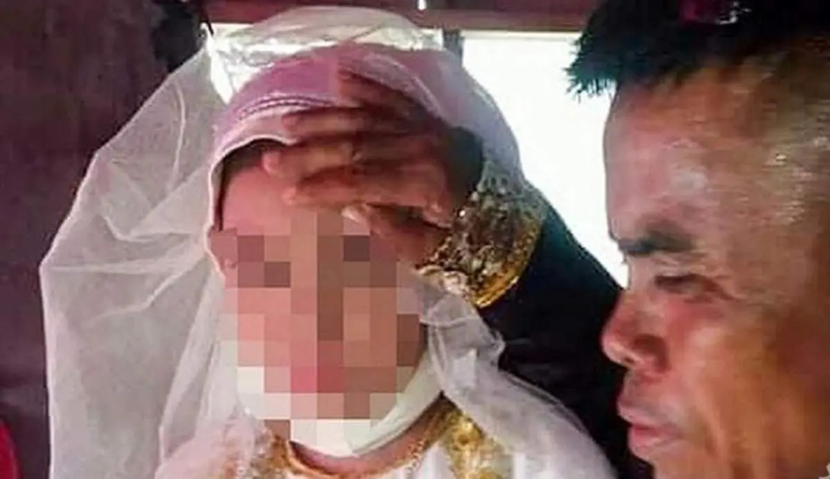 ازدواج شرمآور مرد سه زنه با دختر ۱۳ ساله!+عکس